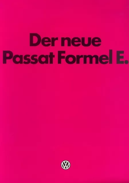 VW Passat Formel E Prospekt 1980 10/80 brochure broschyr brosjyre broszura