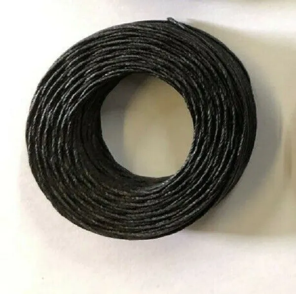 Waxed LINEN lacing 5-cord rug braiding weaving twine ~ black ~ 25yd
