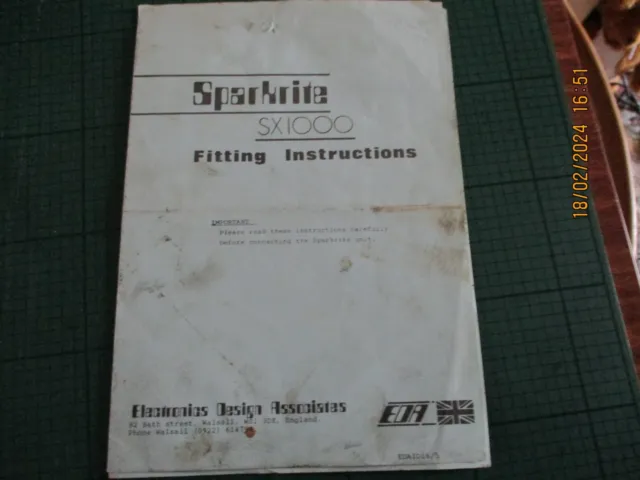 VINTAGE SPARKRITE SX 1000 FITTING  INSTRUCTIONS ELECTRONIC IGNITION  1970s