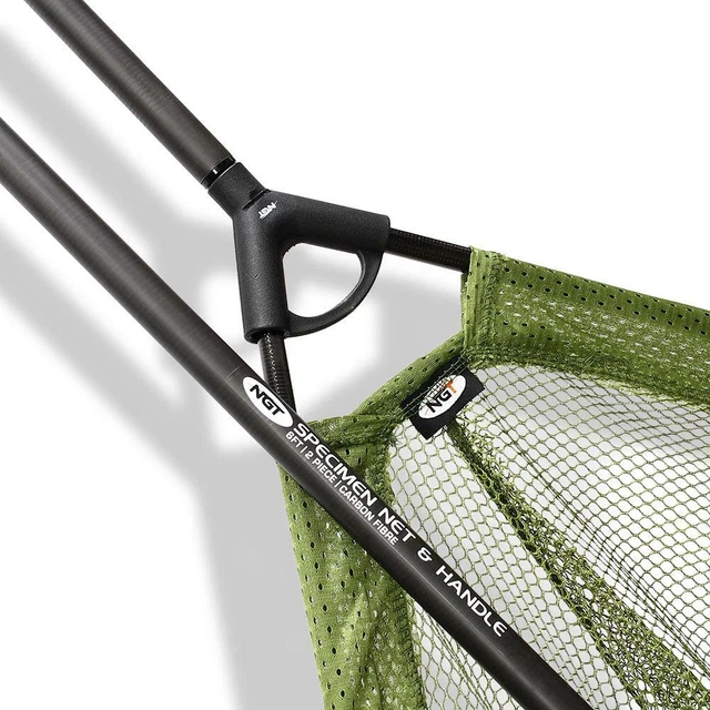 NGT 42" NET & 2pc CARBON HANDLE WITH STINK BAG CARP FISHING NET SET