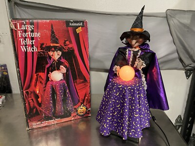 VTG GEMMY ANIMATED Witch Halloween Decoration Flying Witch & Broom