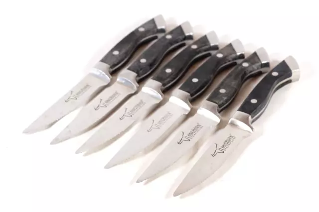 Longhorn Steakhouse Steak Knife Stainless Steel Blade Black Handle