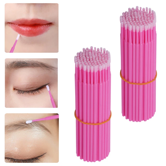 200x hisopo desechable microcepillo microcepillos aplicadores extensión de pestañas NUEVO
