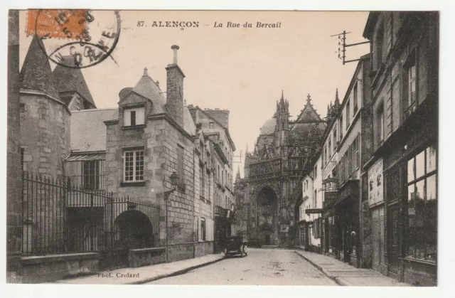 ALENCON - Orne - CPA 61 - la rue du Bercail - shops