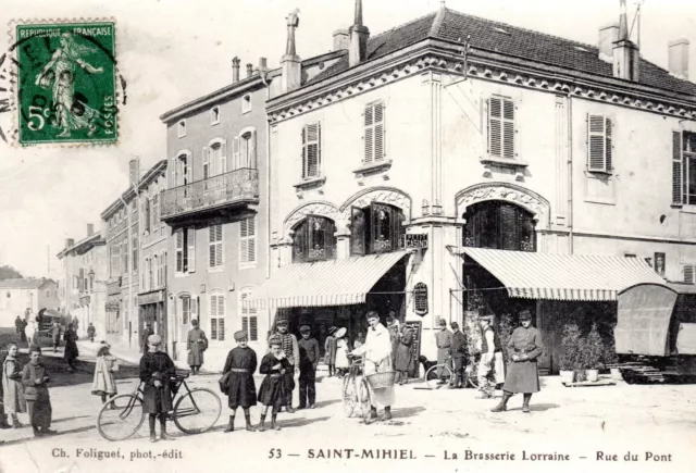 B4228+ Cpa55 Saint Mihiel  La Brasserie Lorraine  Rue Du Pont