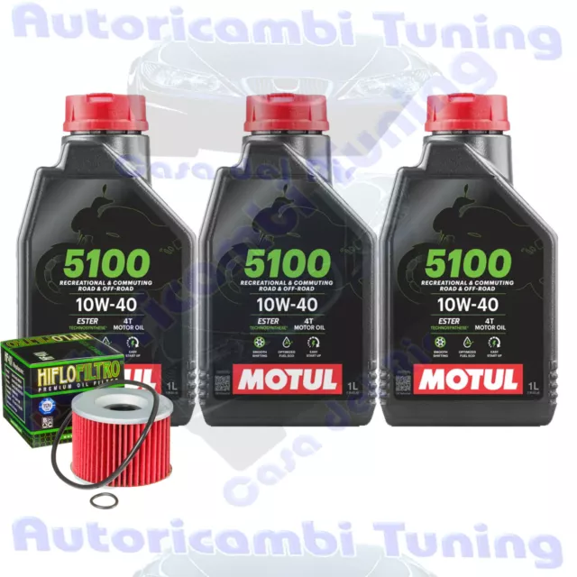 Kit Tagliando Olio Motul 5100 10W40 + Filtro Per Honda CB650 Nighthawk 1980>1983