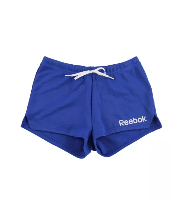 Reebok Womens Linear Logo Athletic Workout Shorts, Blue, Small