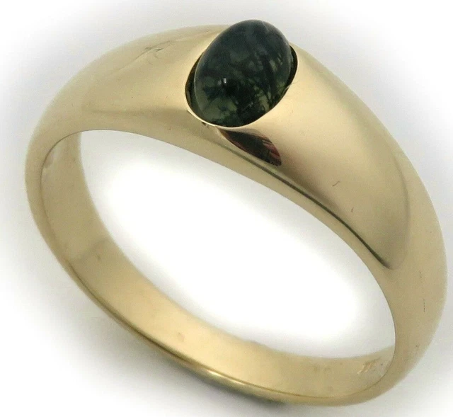 Bague Homme En Or 18 Carats 750/1000 Avec Pierre D'Onyx Véritable - Style Bande - Neuf Avec Emballeur