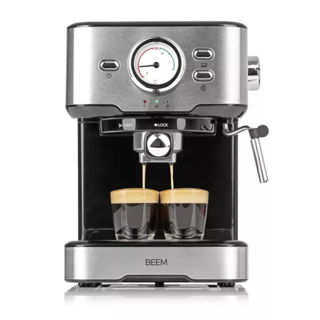 BEEM Espresso Select Barista Siebträgermaschine Espressomaschine Silber NEU