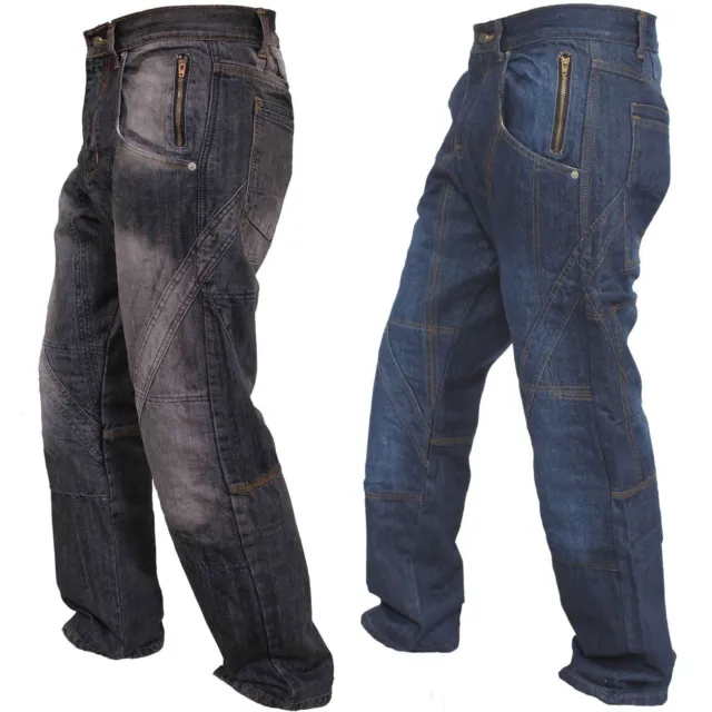 Mens Motorcycle Jeans Aramid Protective Lining Denim Motorbike Pants Trousers