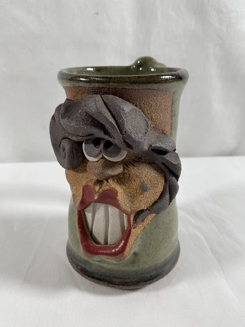 Mahon Art Pottery Ugly Face Mug Stein MMS Folk Art Stoneware
