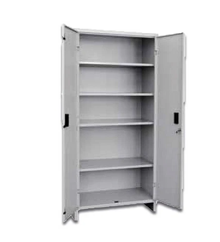 Armadio Metallo Grigio Chiaro 180x80x40 Cm | Doppia Anta Con 5 Ripiani Regolabili E Serratura