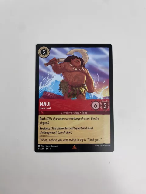 Maui - Hero to All 114/204 Rare - Lorcana The First Chapter - Non Holo