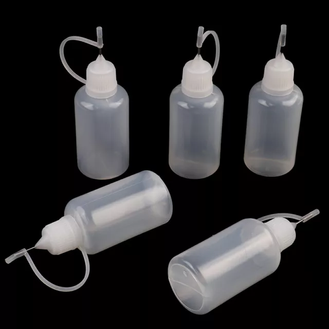 5Pcs 30ml plastic DIY paper quilling glue applicator needle squeeze bottle S-wa