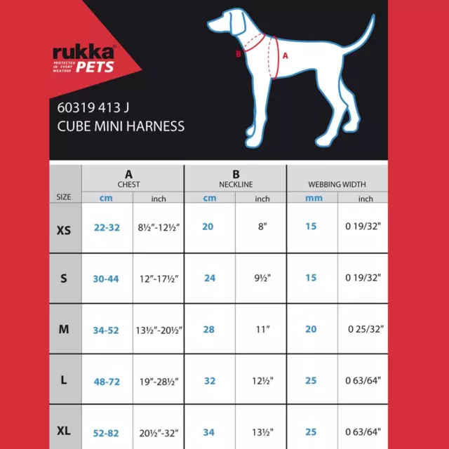 Rukka Pets Cube Mini Black Red Comfy Dog/Puppy Harness Walker XSmall 3