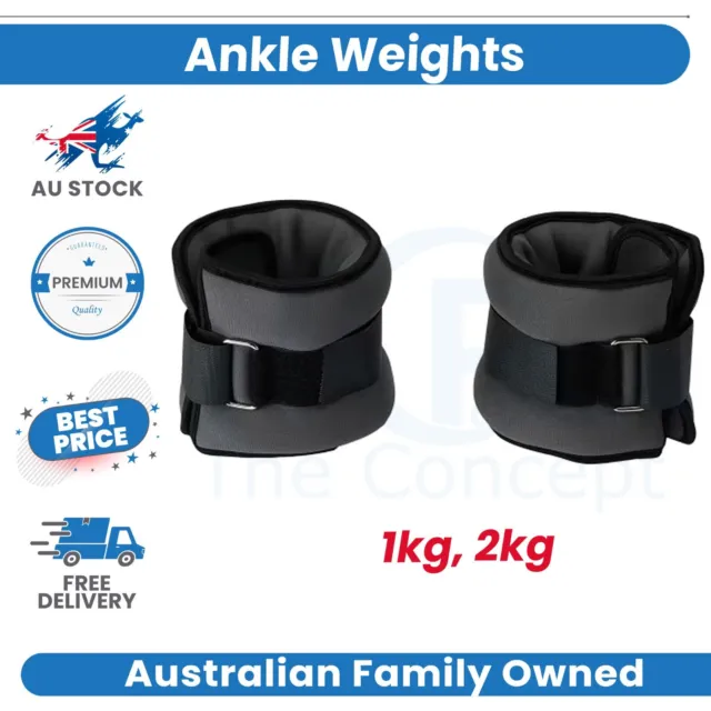 2x Wrist Ankle Weights 1/2KG Pair Adjustable Strap Fitness Gym Yoga Training AU