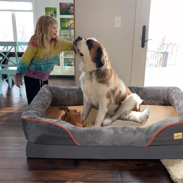 Extra Large Dog Bed Orthopedic Bed Sofa with Pillow Pet Lounger Soft Comfortable
