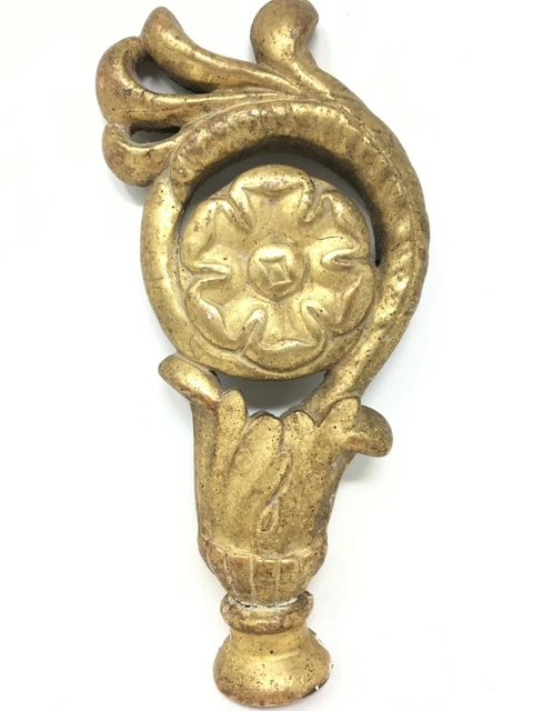 Élément Décoratif Bois Doré XIX EME Sculpté Feuille D'Alcanthe Golden Wood 19 th