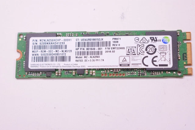 MZNLN256HCHP-000H1 Samsung 256gb Tlc Sata M.2 2280 Ssd Hard Drive