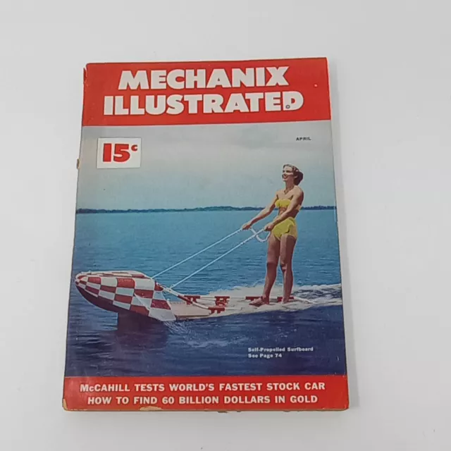 Mechanix Illustrated April 1950 Self Propelled Surfboard Vintage Magazine