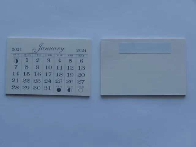 2024 Mini Monthly Tear Off Quality Peel & Stick Calendar Pad Back Card Stock