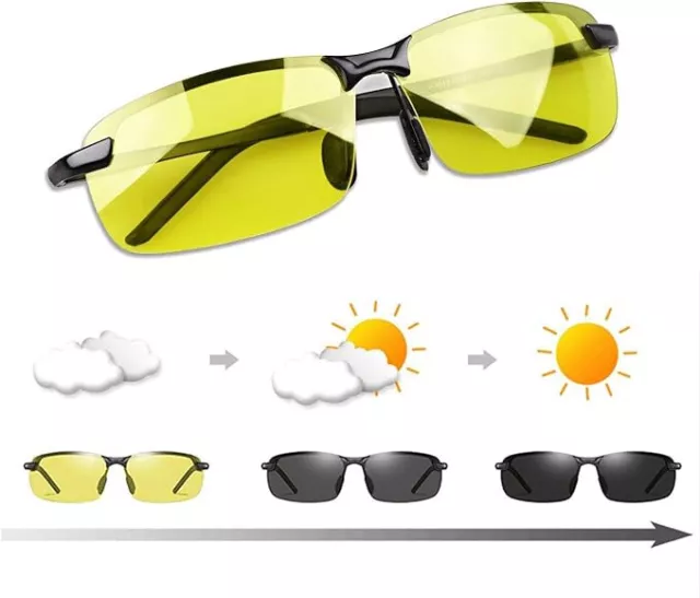 Aluminium HD Polarized Photochromic Sunglasses Men Driving Chameleon Sun Glasses