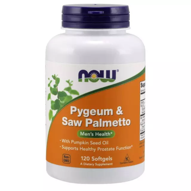 NOW FOODS, PYGEUM mit SAW PALMETTO (Sägepalme) 120 Weichkapseln SUPER PREIS