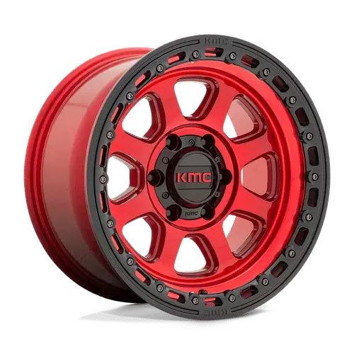 KMC KM548 CHASE 17X9 6X139.7 00 106.10 CANDY RED W/ BLACK LIP Wheel/Rim