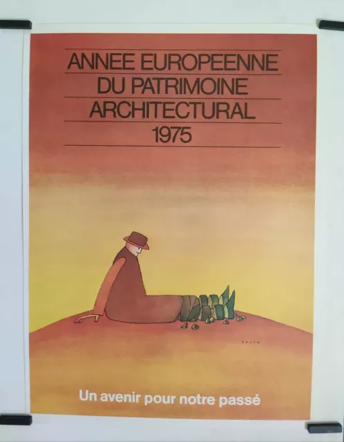 Folon Jean Michel Année européenne du patrimoine architectural 1975 Affiche