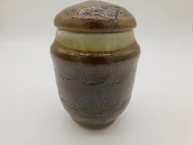 Studio Art Pottery Stoneware Lidded Jar/ Canister Signed