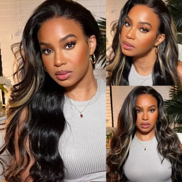 Peruvian Highlight Blonde Body Wave 13x4 Lace Front Human Hair Wigs for Women 9A