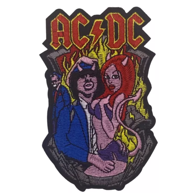 ACDC Classic Rock Patch Aufnäher Bügelbild Flicken Applikation Angus Young Rock