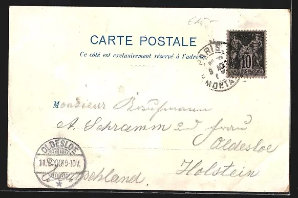 Lithographie Paris, Ausstellung Exposition Universelle de 1900, Entrée Monument 2
