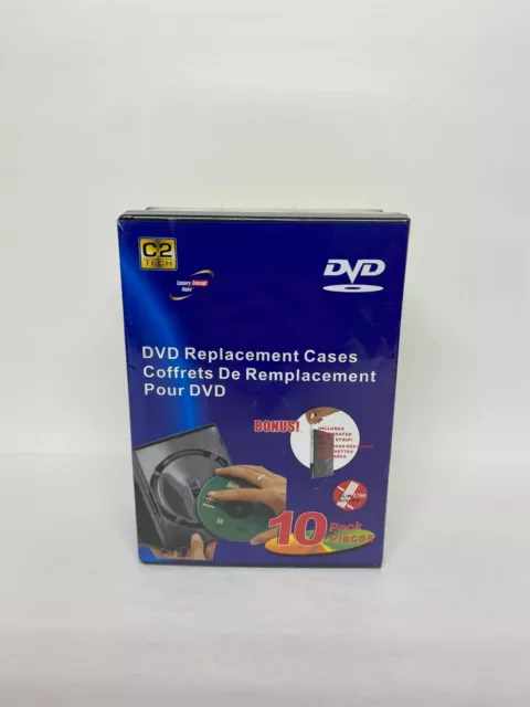 DVD Replacement SLIM Cases 10 Pack Empty with Bonus Perforated Label Strip New 2