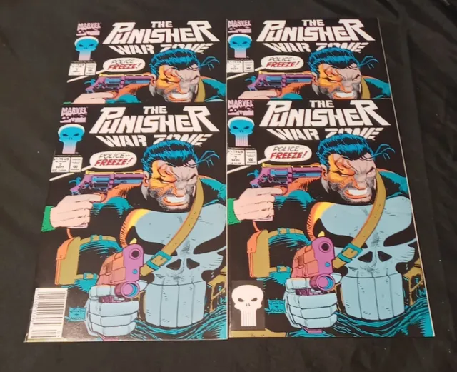 The Punisher War Zone #7 1992 Marvel Comic Book Lot Of (4) Nm