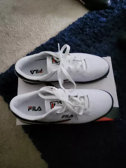 Size 7 Shoes , Fila Boys' Original Fitness Low Top Sneakers White/Finvy/Fred