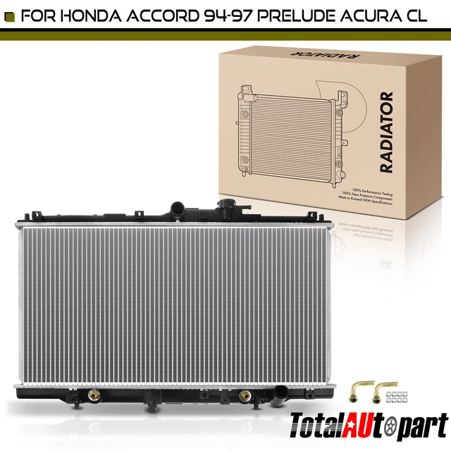 SPAWON Aluminum Radiator With Fan Shroud – For 94-01 Honda Accord, Prelude, 97-99 Acura CL (AT)
