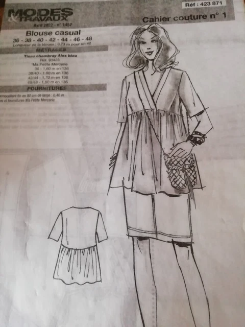Patron De Couture Modes Et Travaux N°4930 - Occasion, Modèle Vintage Français