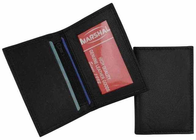 Men's Genuine Leather Bifold ID-Credit Card Holder Small Thin Wallet Black Brown
