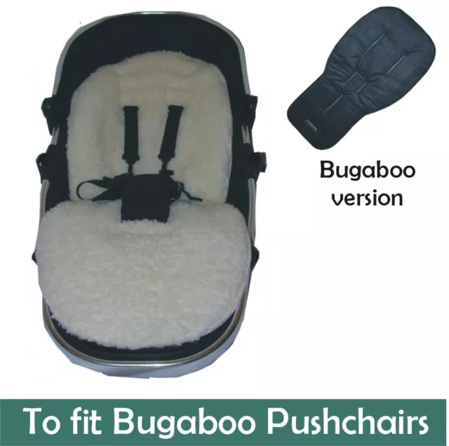 Jillyraff Padded  Seat Liner to fit Bugaboo pushchairs in Faux Lambs Fleece