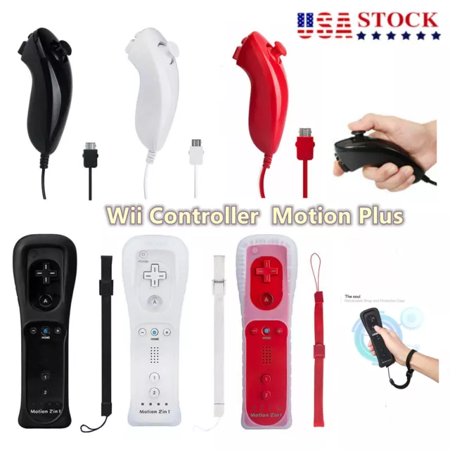 Remote Controller and Nunchuck Built in Motion Plus+Case For Nintendo Wii/ Wii U