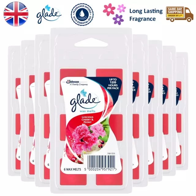 Glade Wax Melts Scented Cube Home Room Fragrance Luscious Cherry & Peony 66g