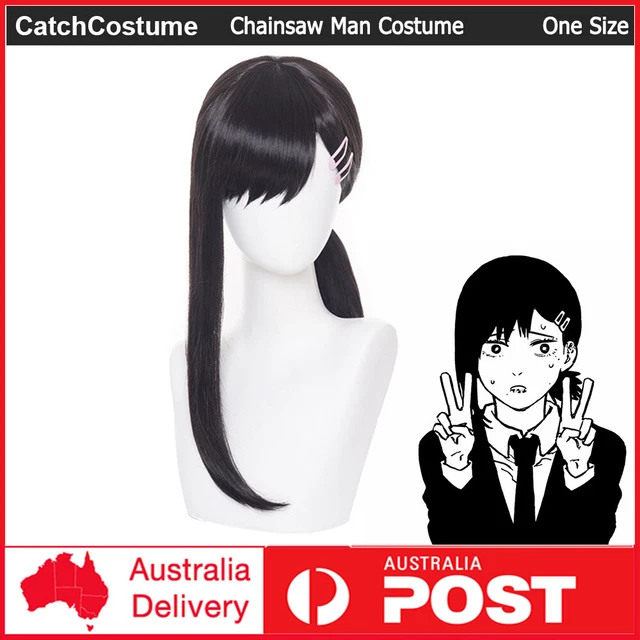 ANIME CHAINSAW MAN Kobeni Higashiyama Cosplay Costume Wig Black Short