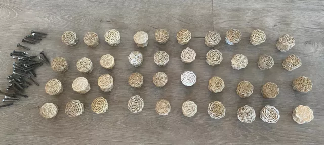 40 Vintage Wicker Knobs Pull Cabinet Furniture with Hardware