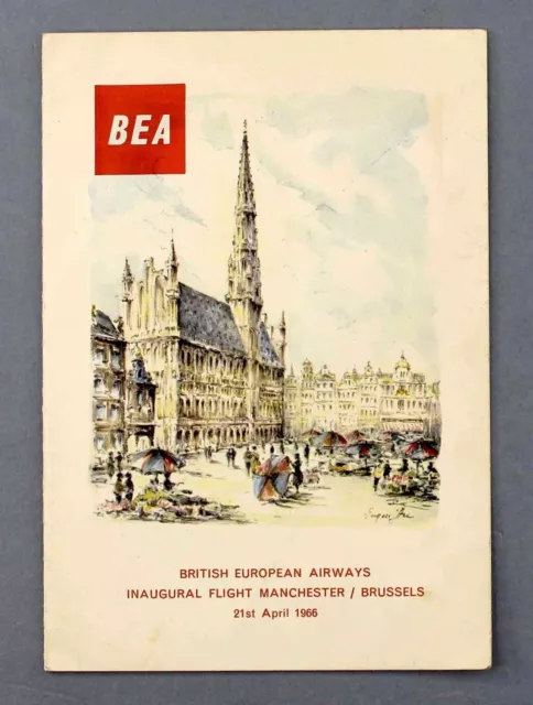 Bea British European Airways Inaugural Manchester Brussels Trident Flight 1966