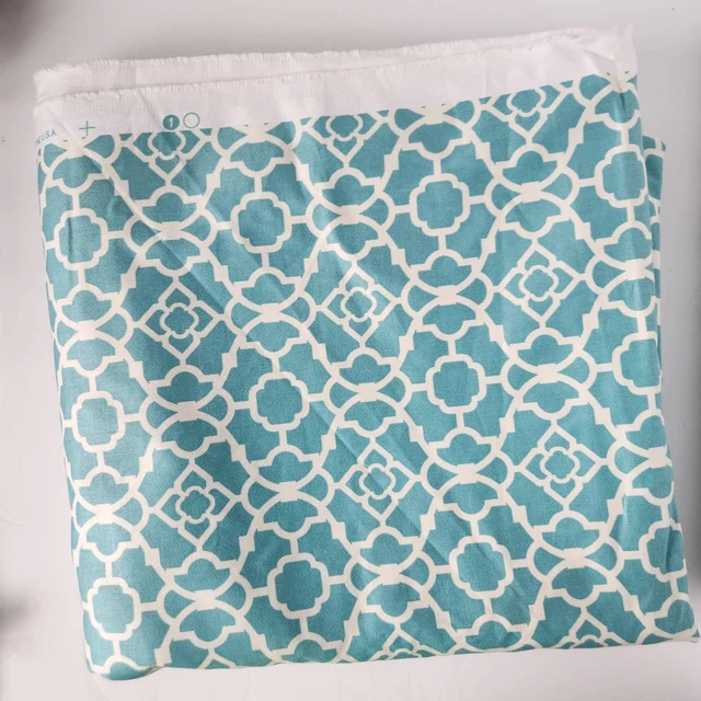 4 Yards Teal & White Waverly "Lovely Lattice" 100% Cotton USA Upholstery Fabric 4 Yards Teal & White Waverly "Lovely Lattice" 100% Cotton USA Upholstery Fabric