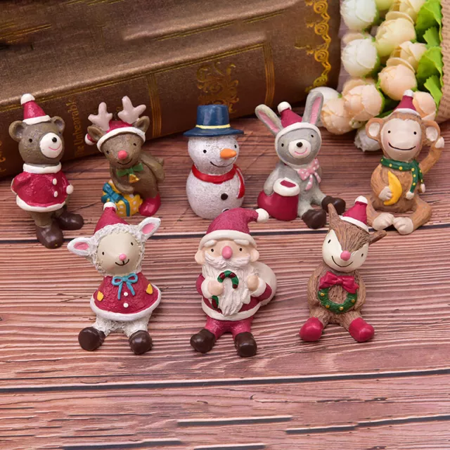 Santa Claus Snowman Figurine Christmas Model Resin Decorative Desk Doll GifY-EN