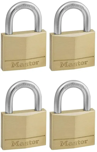 Master Lock 140EURQNOP Massives Messing 40 mm Schloss 4-Pin Gleichschließend X 4