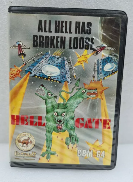 HELL GATE Commodore 64 C64 Game Boxed CBM Cassette All Hell Has Broken Loose