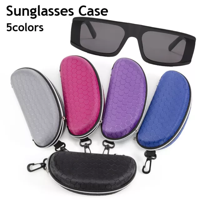 EVA Portable Sunglasses Eyeglasses Case Zipper Box With Clip 5 Colors Glass Bag